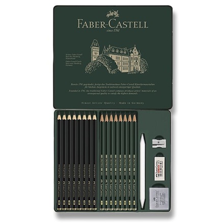 Papírenské zboží - Grafitová tužka Faber-Castell 115224 Pitt Monochrome Graphite sada 20 kusů