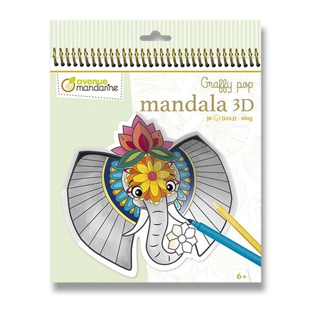 Papírenské zboží - Omalovánky Avenue Mandarine Graffy Pop Mandala 3D Zvířátka savany