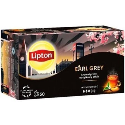 Papírenské zboží - Čaj černý, 50x2 g, LIPTON "Earl grey"