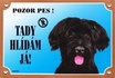 Papírenské zboží - Farbschild Achtung Hund, Briard schwarz