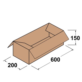 Papírenské zboží - Kartonová krabice 3vrstvá 600x200x150 mm