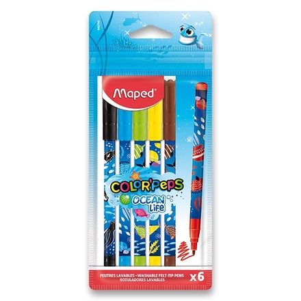 Papírenské zboží - Dětské fixy Maped Color'Peps Ocean Life Decorated 6 barev