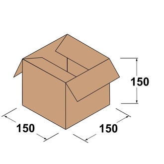 Papírenské zboží - Kartonová krabice 3VVL 150x150x150 mm bílo-hnědá